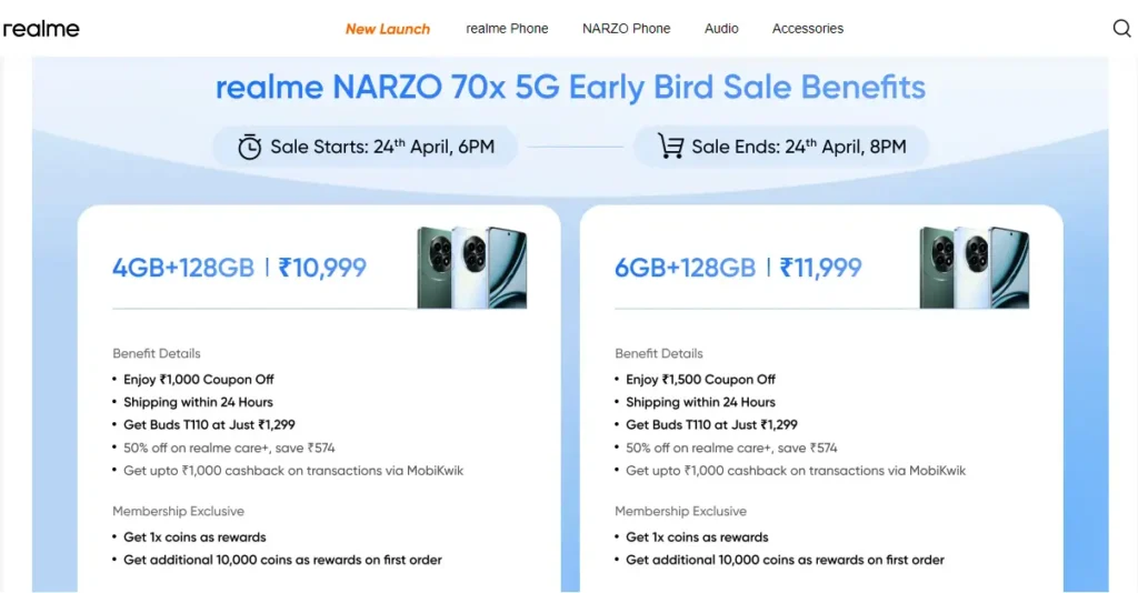 Best Discount for Narzo 70x 5G